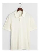 Linen Ss Polo Tops Polos Short-sleeved Cream GANT