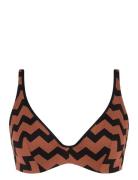 Totem Plunge Underwired Bra Bikiniyläosa Bikiniliivit Brown Chantelle ...