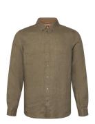 Mmgtheo Linen Shirt Tops Shirts Casual Khaki Green Mos Mosh Gallery