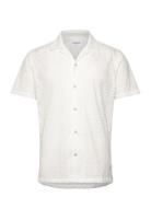 Embroidery Cotton Shirt S/S Tops Shirts Short-sleeved White Lindbergh