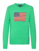 The Iconic Flag Sweater Tops Knitwear Pullovers Green Ralph Lauren Kid...