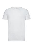 Organic Slub Yarn O-Neck Tee S/S Tops T-shirts Short-sleeved White Lin...