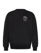 Printed Crewneck Tops Sweat-shirts & Hoodies Sweat-shirts Black Revolu...