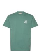 Printed T-Shirt Tops T-shirts Short-sleeved Green Revolution