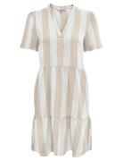 Onltiri-Caro S/S V-Neck Lin Dress Cc Pnt Lyhyt Mekko Beige ONLY