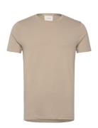 Stretch Slim Fit T-Shirt Tops T-shirts Short-sleeved Beige Calvin Klei...