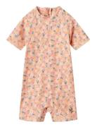 Swimsuit S/S Cas Uimapuku Uima-asut Pink Wheat