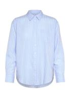 Rel Tonal Striped Seersucker Shirt Tops Shirts Long-sleeved Blue GANT