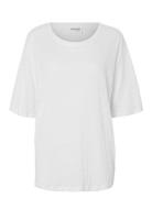Slfvilja Linen Ss Tee Tops T-shirts & Tops Short-sleeved White Selecte...