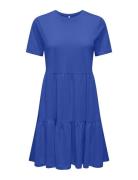 Onlmay Life S/S Peplum Dress Box Jrs Polvipituinen Mekko Blue ONLY