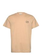 Sdpax Tops T-shirts Short-sleeved Beige Solid