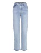 Ribcage Full Length Light Indigo - Worn In Bottoms Jeans Straight-regu...