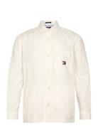Tjm Cotton Slub Ls Overshirt Ext Tops Overshirts White Tommy Jeans