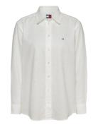 Tjw Rlx Linen Shirt Tops Shirts Long-sleeved White Tommy Jeans