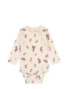 Body L/S Printed Bodies Long-sleeved Beige Petit Piao