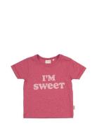 T-Shirt S/S Motif Tops T-shirts Short-sleeved Red Petit Piao