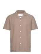 Casual Linen Blend Resort S/S Tops Shirts Short-sleeved Beige Lindberg...
