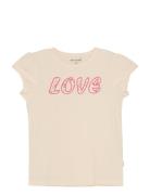 T-Shirt Ss Tops T-shirts Short-sleeved Cream Minymo