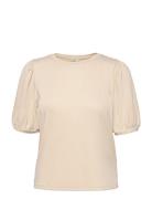 Objjamie S/S Top Noos Tops Blouses Short-sleeved Beige Object