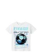 Nkmadian Fifae Ss Top Box Vde Tops T-shirts Short-sleeved White Name I...