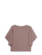 Short Sleeve Knit, Klea Tops T-shirts & Tops Short-sleeved Brown Ivo N...