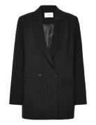 Joellegz Pinstripe Blazer Noos Blazers Double Breasted Blazers Black G...