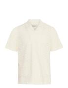 Cflogan Ss Rc Broderie Anglaise Shi Tops Polos Short-sleeved Cream Cas...