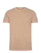 Slim Sunfaded Ss Pique T-Shirt Tops T-shirts Short-sleeved Beige GANT