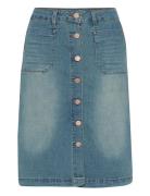 Crl Skirt Polvipituinen Hame Blue Cream