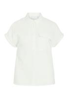 Vilania S/S Shirt Tops Shirts Short-sleeved White Vila