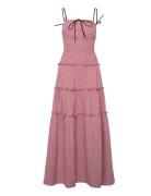 Masami Checks Burgundy Dress Maksimekko Juhlamekko Red ALOHAS