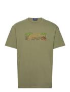 Classic Fit Embroidered Jersey T-Shirt Tops T-shirts Short-sleeved Gre...