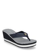 Th Stripes Wedge Beach Sandal Flipflopit Rantasandaalit Sandaalit Navy...