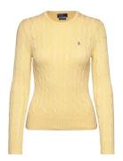 Cable-Knit Cotton Crewneck Sweater Tops Knitwear Jumpers Yellow Polo R...