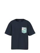 Nmmvalmas Ss Nreg Top Tops T-shirts Short-sleeved Navy Name It