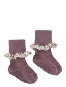 Non-Slip Socks - Bamboo / Liberty Jarrusukat Purple GoBabyGo