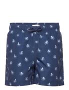 Octopus Print Swimsuit Uimashortsit Blue Mango