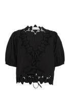 Kbvictoria Blouse Tops Blouses Short-sleeved Black Karen By Simonsen