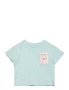 T-Shirt .-- Popcorn Tops T-shirts Short-sleeved Blue Mango