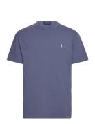 Classic Fit Jersey Crewneck T-Shirt Tops T-shirts Short-sleeved Blue P...