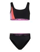 Colorblock Bralette Set Bikinit Black Roxy