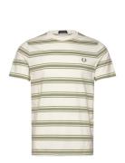 Fine Stripe T-Shirt Tops T-shirts Short-sleeved Green Fred Perry