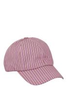 Stripel Cap Accessories Headwear Caps Pink Becksöndergaard
