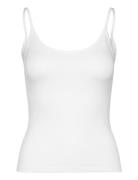 Basic Strap Singlet Tops T-shirts & Tops Sleeveless White Gina Tricot