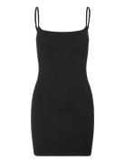 Basic Mini Slip Dress Lyhyt Mekko Black Gina Tricot