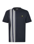 Deck Stripe T-Shirt Tops T-shirts Short-sleeved Black Lyle & Scott