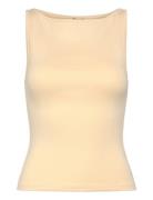 Boatneck Tanktop Tops T-shirts & Tops Sleeveless Yellow Gina Tricot