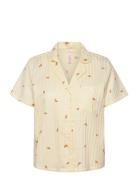Jacket Ss Cotton Croissant Pyjama Yellow Hunkemöller