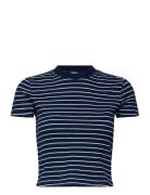 Cropped Tee Tops T-shirts & Tops Short-sleeved Navy Lee Jeans