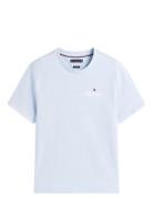 Hilfiger Stack Tee Tops T-shirts Short-sleeved Blue Tommy Hilfiger